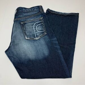 Vintage FCUK Jeans Y2k Button Fly Faded Baggy Blue Denim Pants Mens Size 36